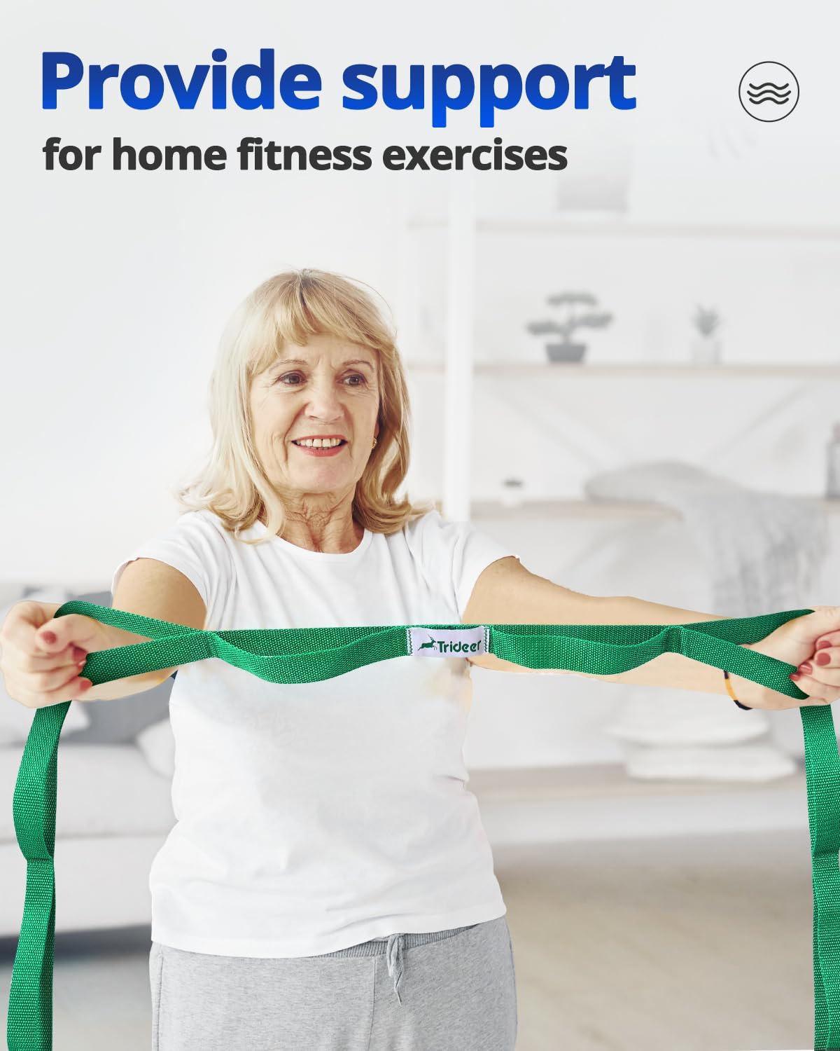 Yoga Stretching Strap – 10-Loop Non-Elastic Strap for Pilates, Physical Therapy & Exercise