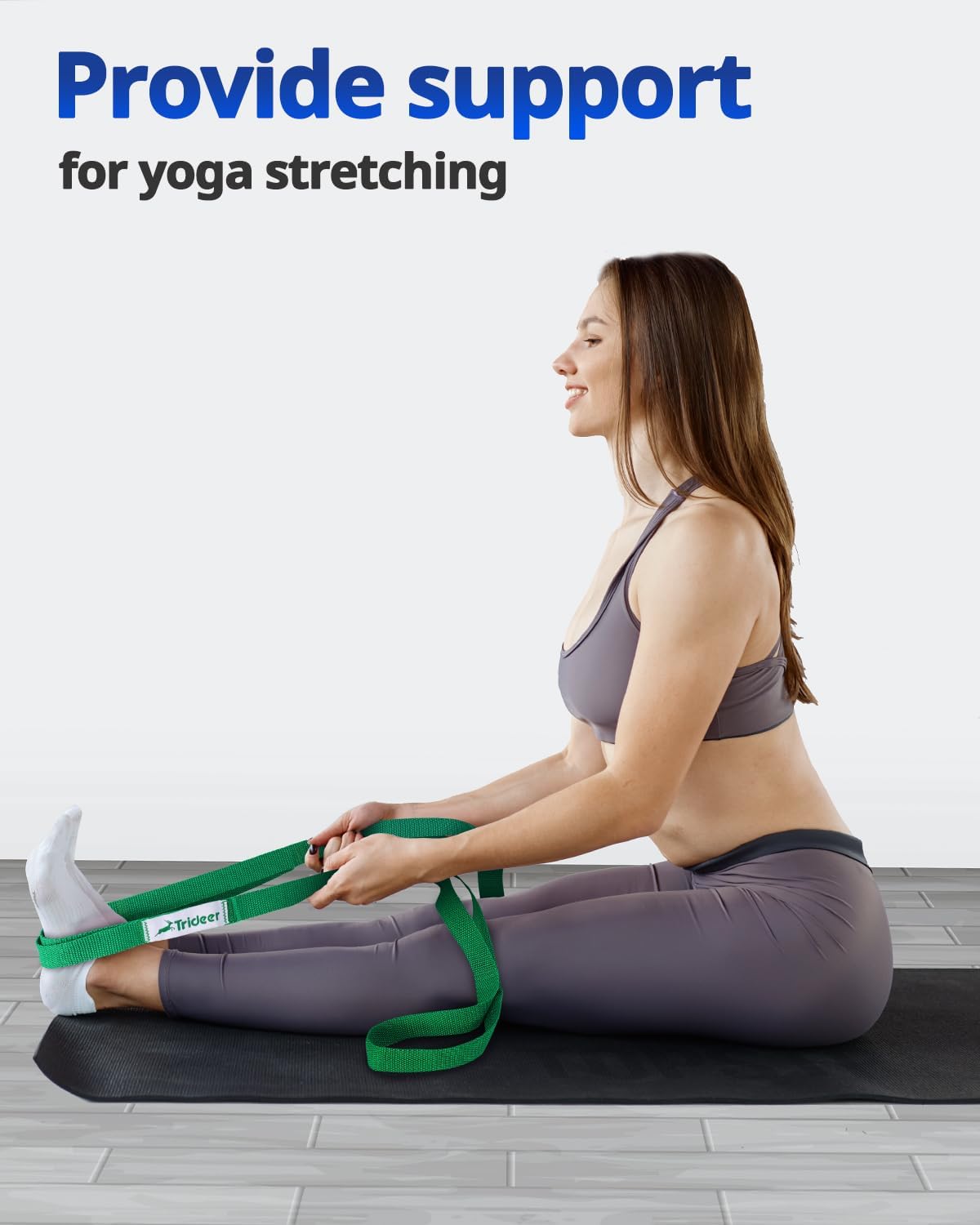 Yoga Stretching Strap – 10-Loop Non-Elastic Strap for Pilates, Physical Therapy & Exercise