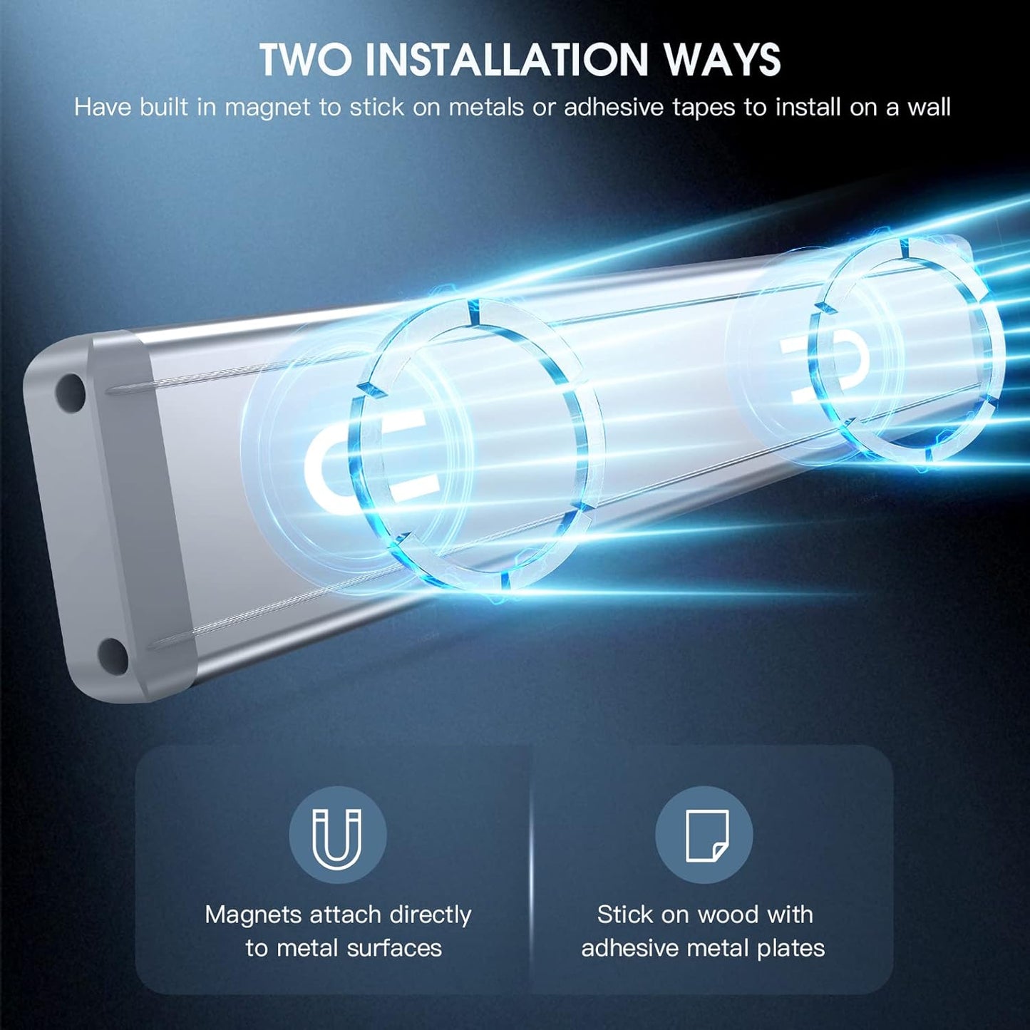 2-Pack Rechargeable 40 LED Under Cabinet Motion Sensor Lights - Dimmable & Magnetic