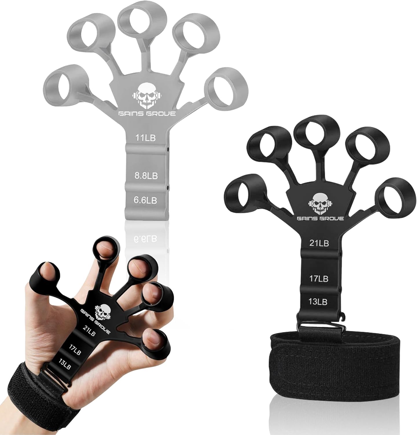 Vein Gripper Set - Gray & Black - Vascularity Aid for Gym & Bodybuilding