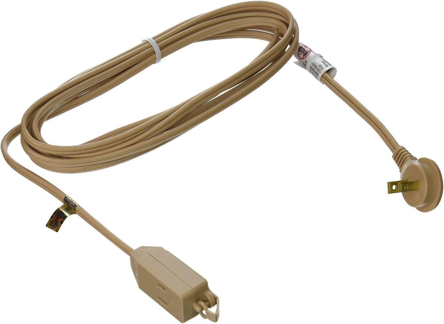 Woods SlimLine 2240 Flat Plug Extension Cord, 2-Wire, 13-Foot, Beige